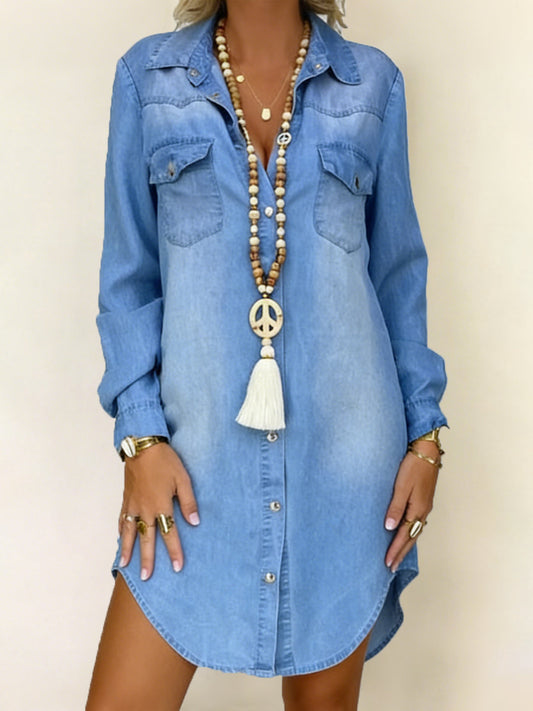 Donna | Casual Elegant Denim Shirt Dress
