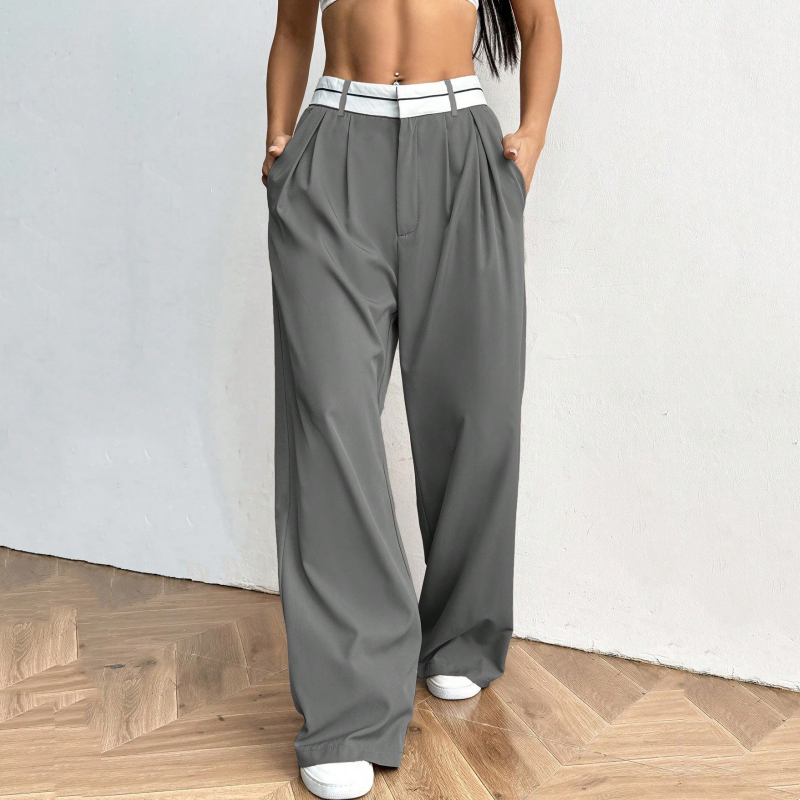 Osmina | Stilvolle Palazzo-Hose mit modernem Zweifarb-Bund