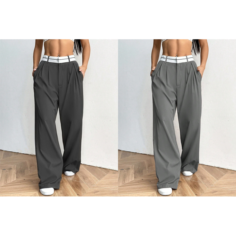 Osmina | Stilvolle Palazzo-Hose mit modernem Zweifarb-Bund