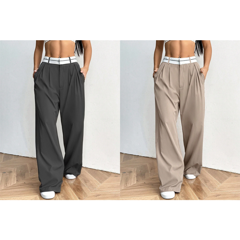Osmina | Stilvolle Palazzo-Hose mit modernem Zweifarb-Bund
