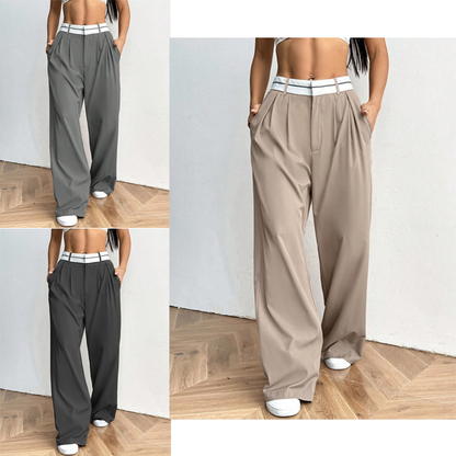 Osmina | Stilvolle Palazzo-Hose mit modernem Zweifarb-Bund