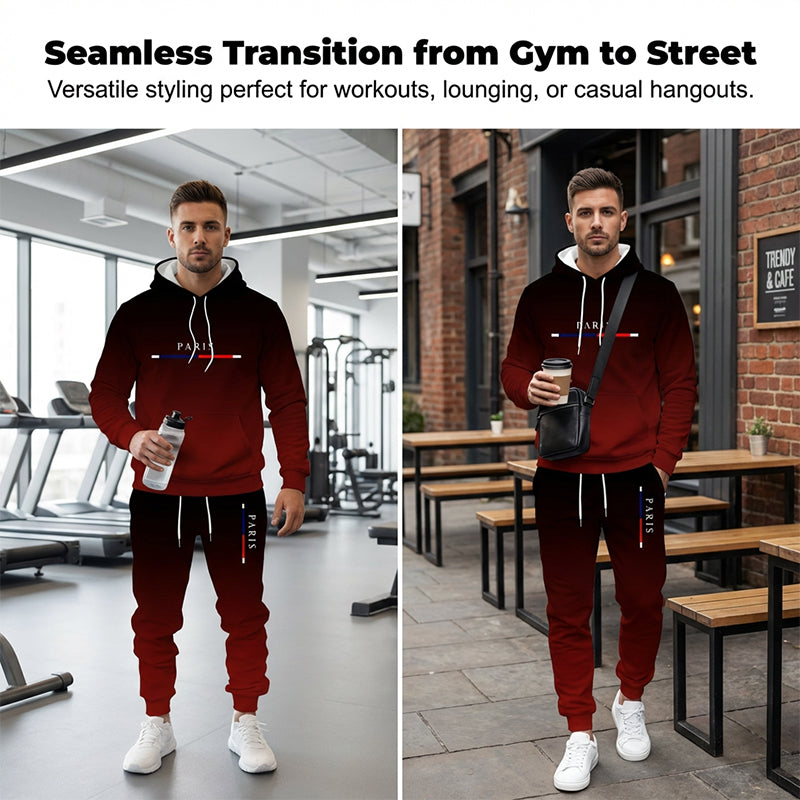 Ensemble de Survêtement Dégradé Homme – Sweat à Capuche et Jogging