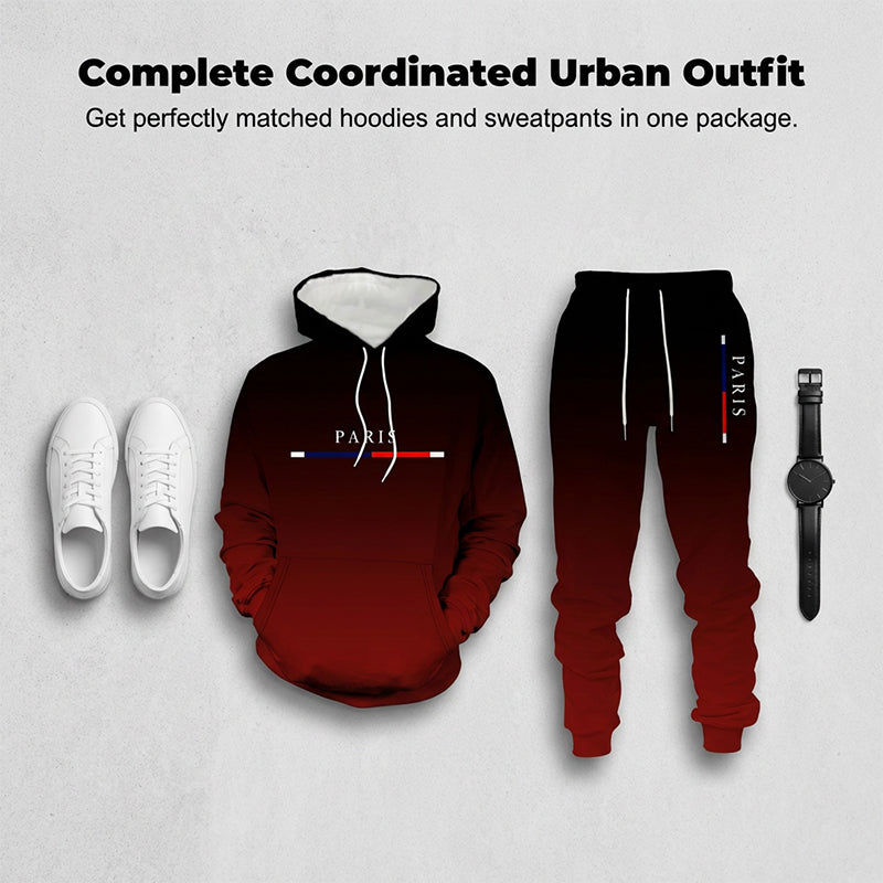 Ensemble de Survêtement Dégradé Homme – Sweat à Capuche et Jogging