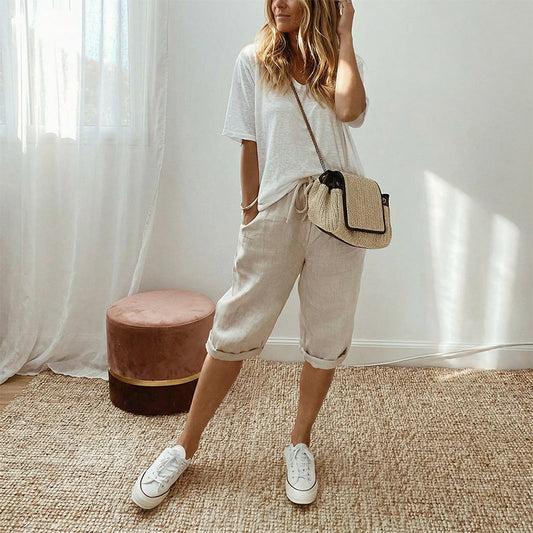Lina™ Capri Broek – Casual Damesbroek met Comfortabele en Luchtige Pasvorm
