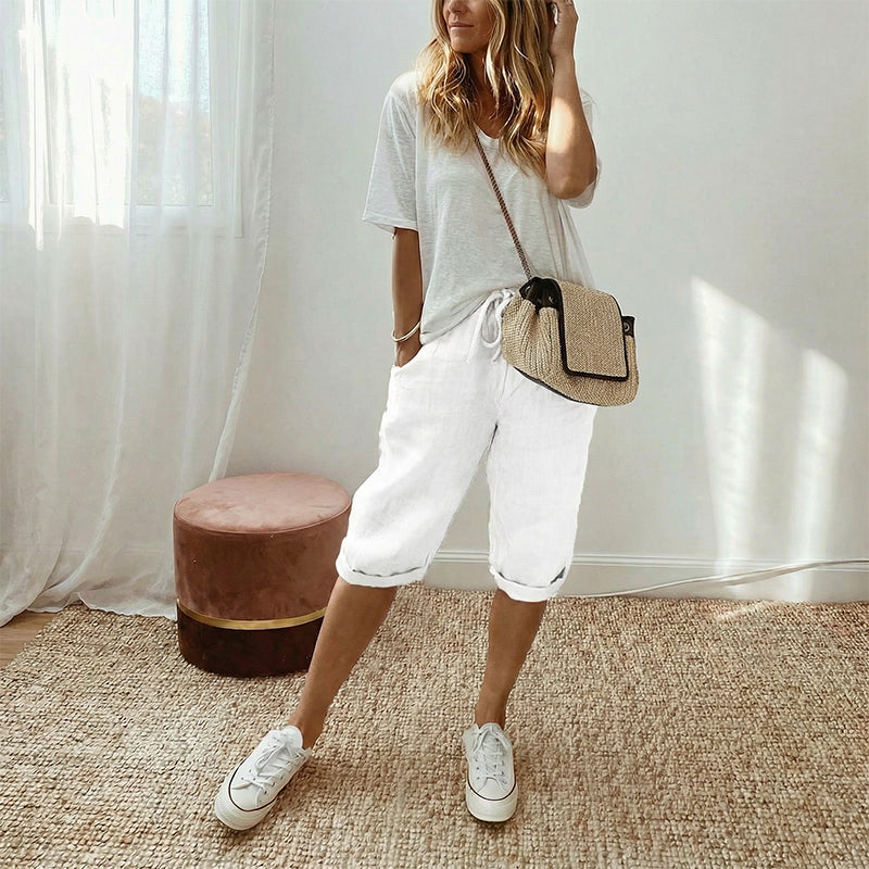 Lina™ Capri Broek – Casual Damesbroek met Comfortabele en Luchtige Pasvorm