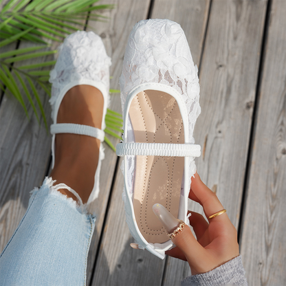 Sliede | Luftige Ballerinas mit romantischem Spitzen-Design