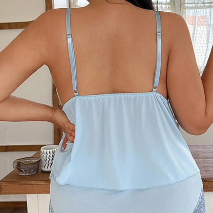 Ensemble Pyjama Femme Dentelle Bretelles Fines Short Léger Satin Élégant
