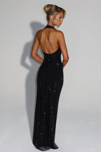 THE OPALINE MAXI DRESS - JET BLACK