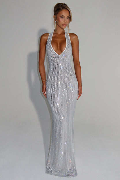 THE OPALINE MAXI DRESS - JET BLACK