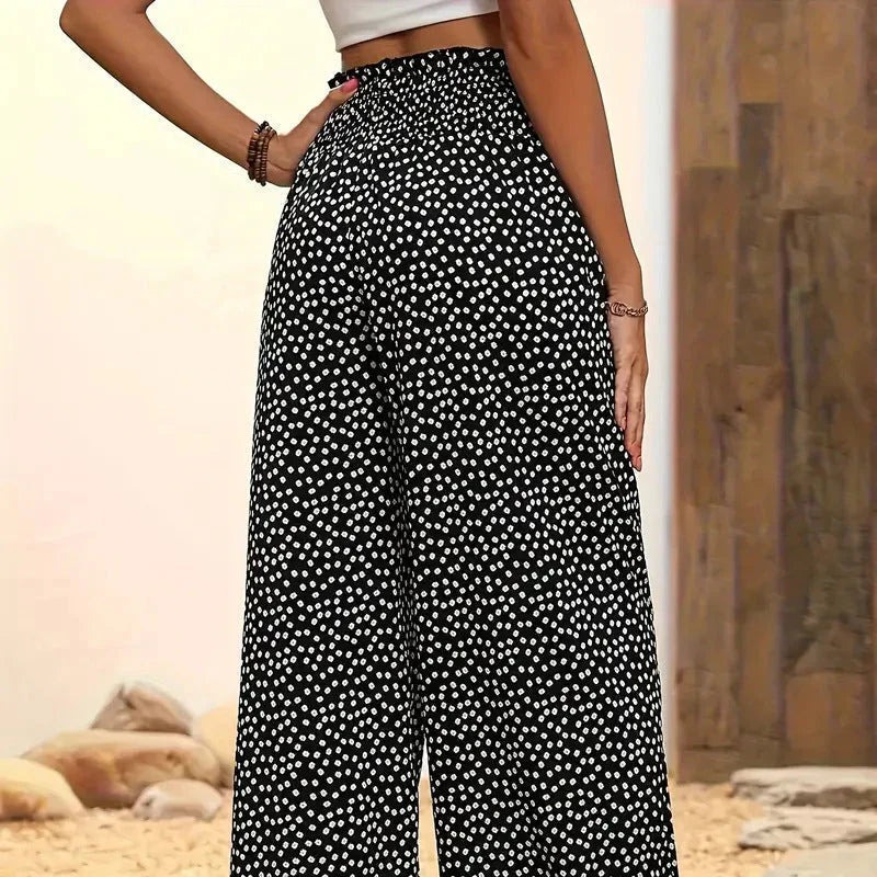 Stella Pellegrini™ Effortless Wide Leg Smocked Trousers