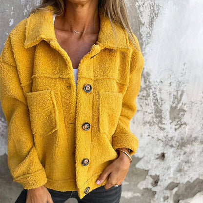 Dames Jas van Zacht Teddy-Materiaal – Marisol