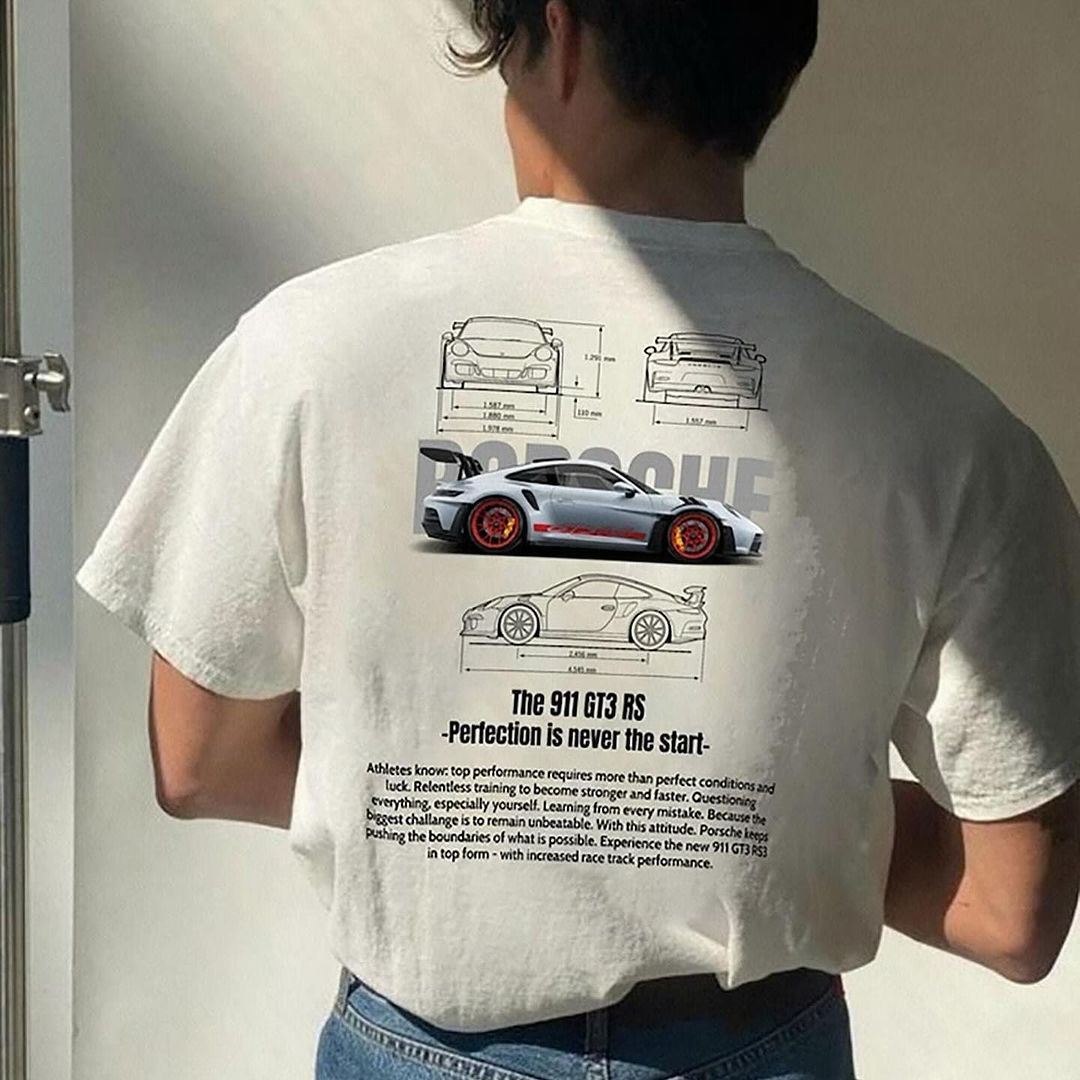 Heren Hoodie Klassieke 911 GT3RS Fleece Katoen oversized t-shirt
