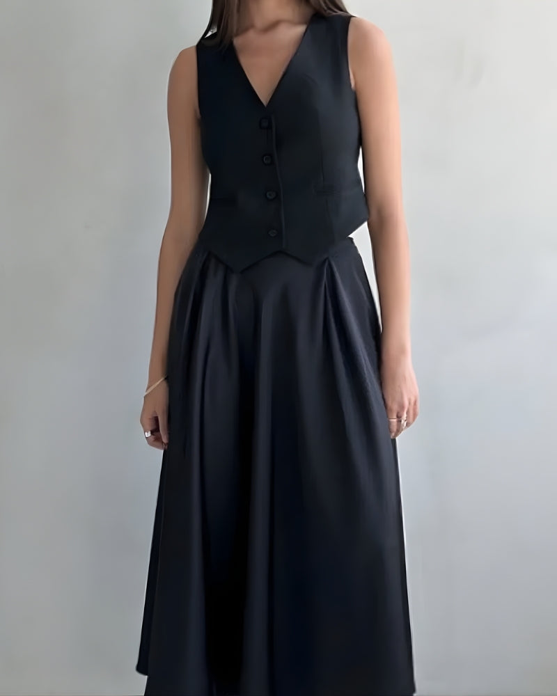 Stilvoll Damen A-Linien Rock mit hoher Taille | Maxi