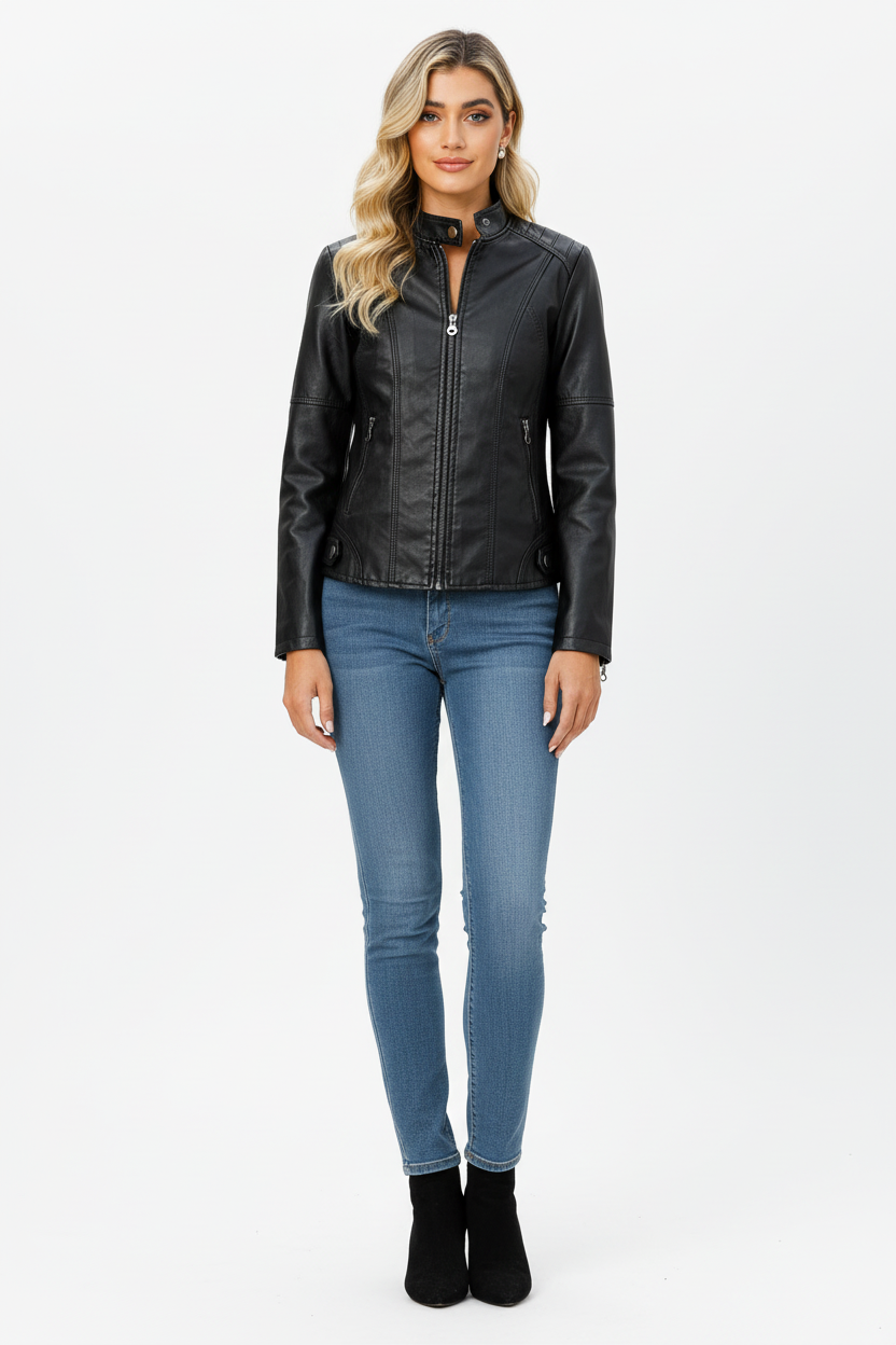 Studio leren jacket voorkant