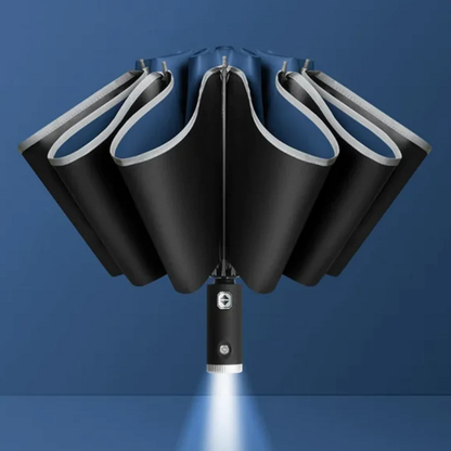 Sturmfester Automatik-Regenschirm mit LED-Beleuchtung