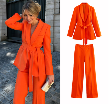 Stylish 2-Piece Women's Suit - Lena-Pink-XS-Nora Luxe