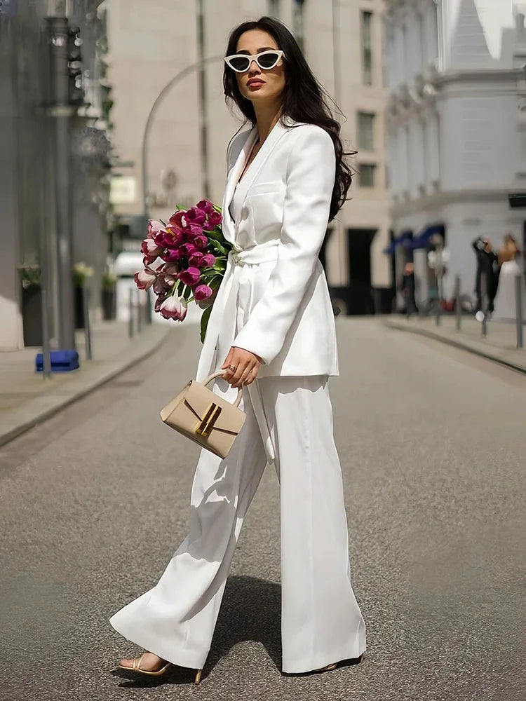 Stylish 2-Piece Women's Suit - Lena-White-XS-Nora Luxe