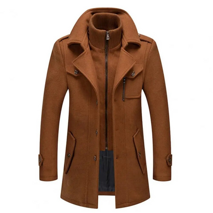 Stylish Men's Jacket with Double Collar - Milan-Khaki-S-Nora Luxe
