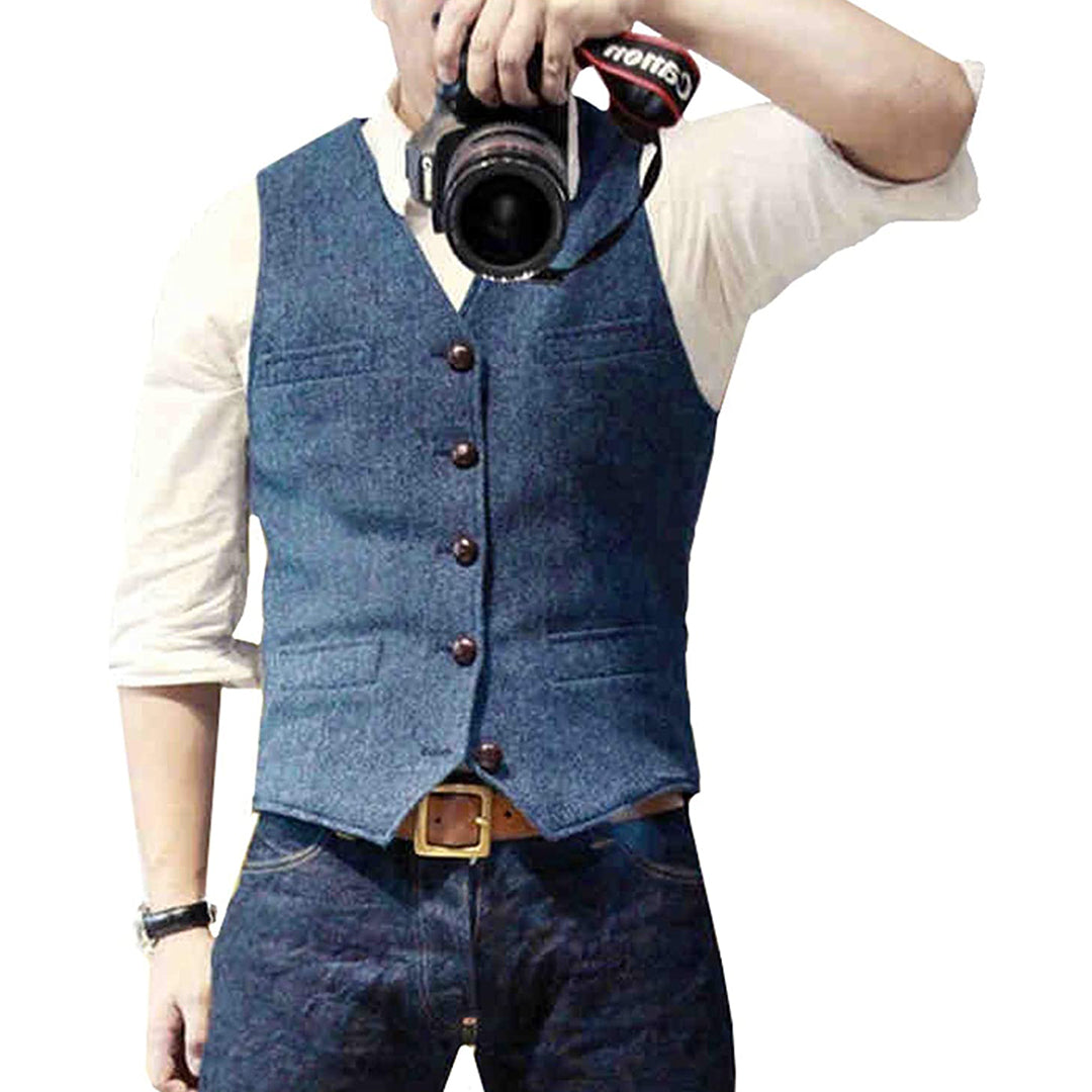 Stylish Men's Vest - Victor-Light blue-XS-State of Style