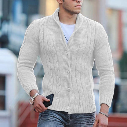 Stylowy sweter męski - Luca-Biały-2XS-Trend Polska