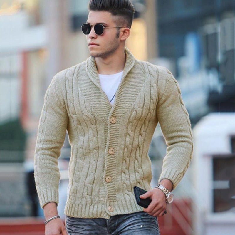 Stylowy sweter męski - Luca-Jasnozielony-2XS-Trend Polska