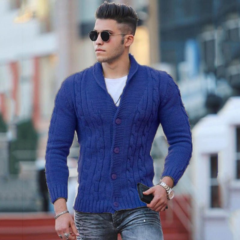 Stylowy sweter męski - Luca-Niebieski-2XS-Trend Polska