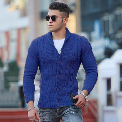 Stylowy sweter męski - Luca-Niebieski-2XS-Trend Polska