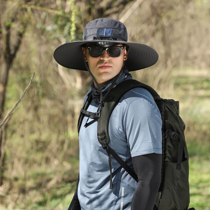 SolarCool™ VentiHut – solcellsdriven hatt med fläkt och UV-skydd
