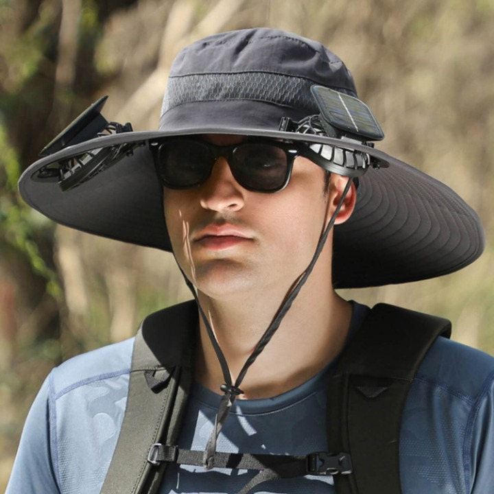 SolarCool™ VentiHut – solcellsdriven hatt med fläkt och UV-skydd