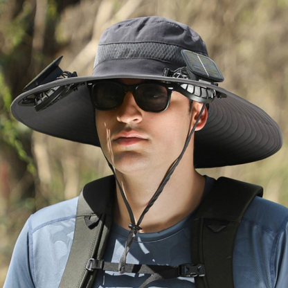 SolarCool™ VentiHut – solcellsdriven hatt med fläkt och UV-skydd
