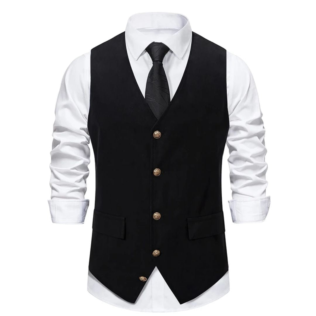 Stilvolle Herrenweste aus Wildleder – Vintage-Grün, Slim Fit