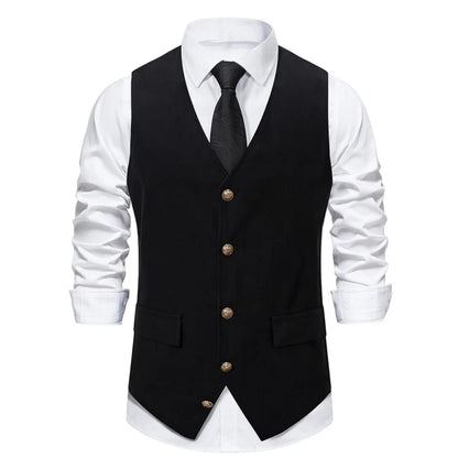 Stilvolle Herrenweste aus Wildleder – Vintage-Grün, Slim Fit