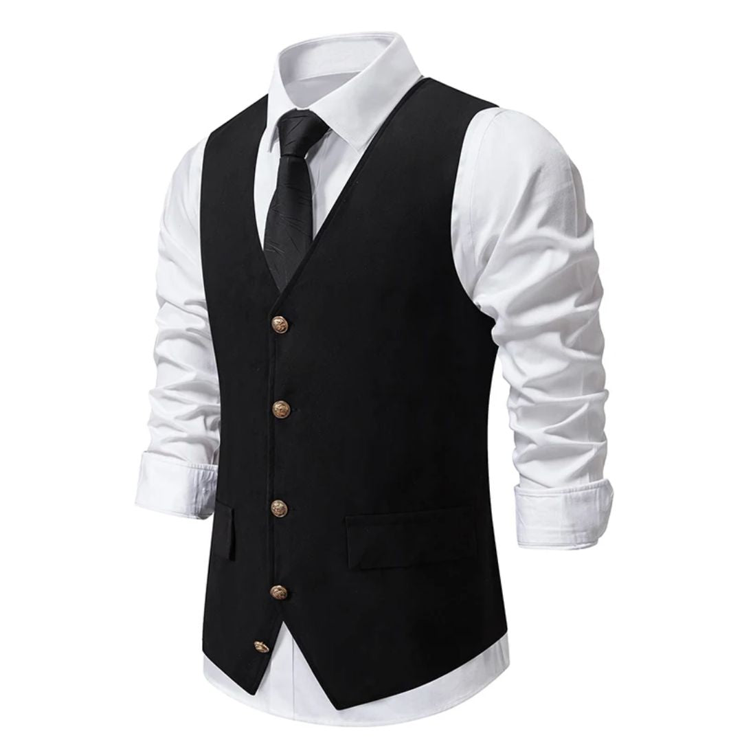 Stilvolle Herrenweste aus Wildleder – Vintage-Grün, Slim Fit