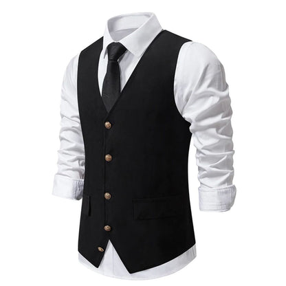 Stilvolle Herrenweste aus Wildleder – Vintage-Grün, Slim Fit