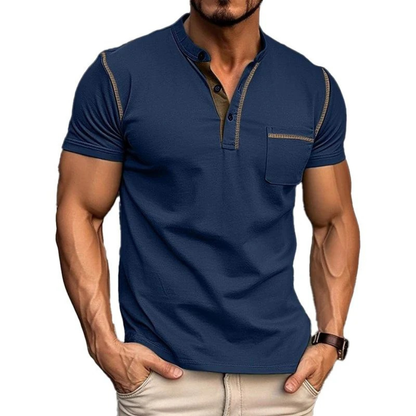 Sven | Herren Henley Shirt Mit Kontrast Für Alltag