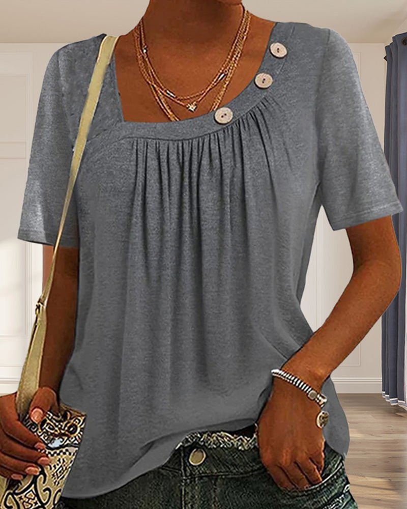 T-shirt Femme Macey – T-shirt Confortable en Coton avec Col Rond & Manches Courtes