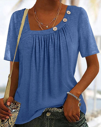 T-shirt Femme Macey – T-shirt Confortable en Coton avec Col Rond & Manches Courtes