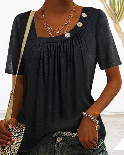 T-shirt Femme Macey – T-shirt Confortable en Coton avec Col Rond & Manches Courtes
