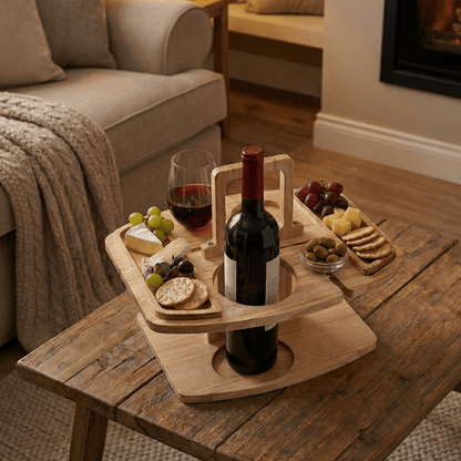 Houten Wijntafel voor Picknick & Aperitief | Luxe Wijn- en Borreltafel voor Buiten