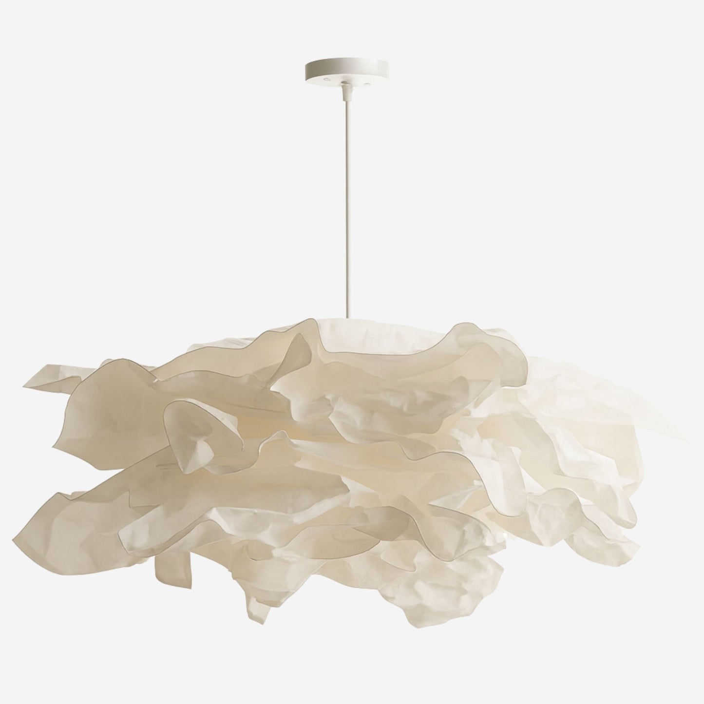 Papier Pendelleuchte rund, Hängeleuchte Papier weiß modern