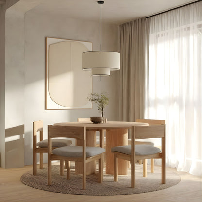 Hanglamp Cilinder Textiel Beige Dubbele Kap Modern Design | Restfield