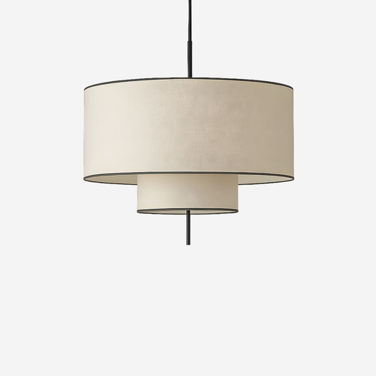 Hanglamp Cilinder Textiel Beige Dubbele Kap Modern Design | Restfield