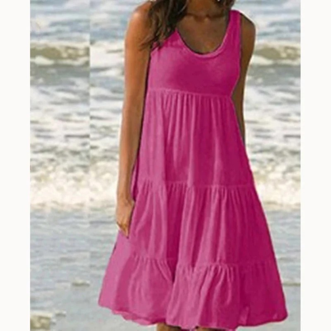 Talia | Damen Fließendes Midikleid Locker Freizeit