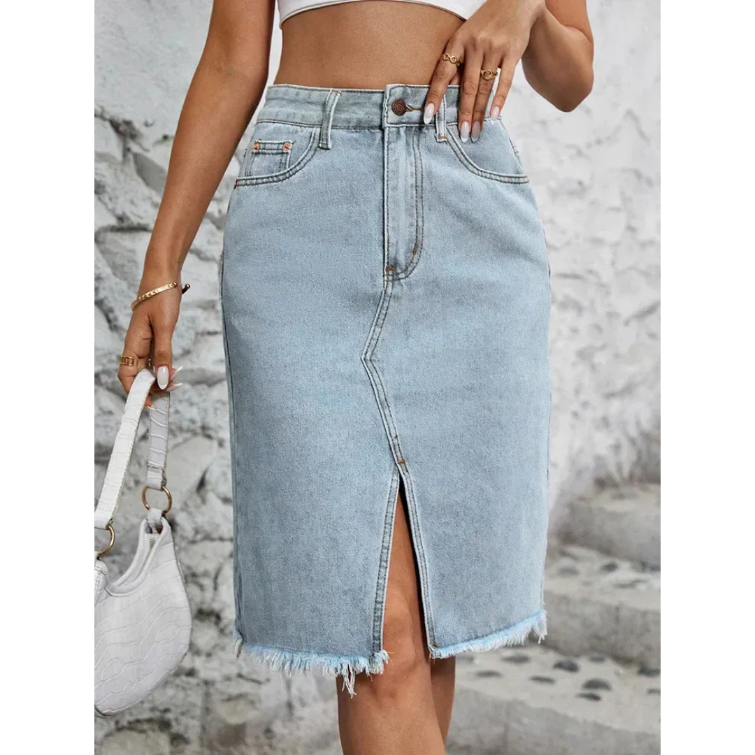 Tamina | Damen Midi Rock mit Schlitz