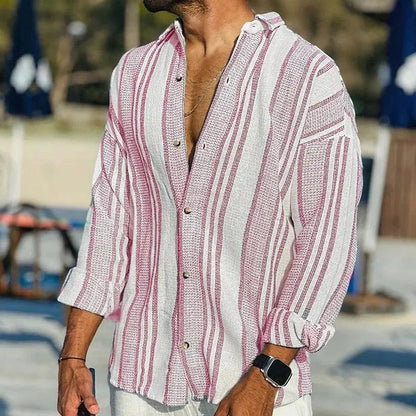 Men’s Striped Linen Shirt – Lightweight Summer Button-Up Essential