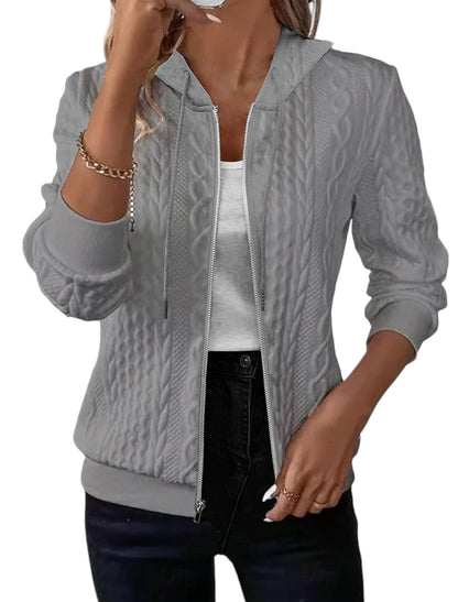 Penelope - Stijlvol vest met rits, getailleerd silhouet en gestructureerde capuchon