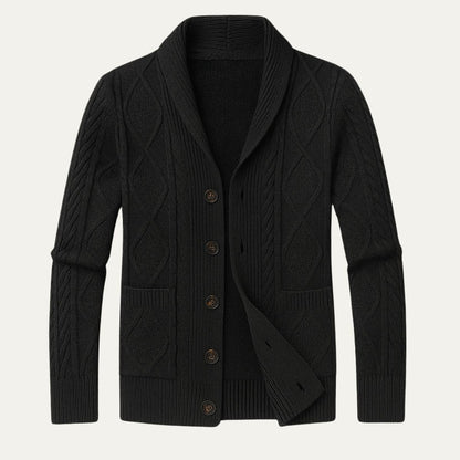 100 % Kaschmir-Strickjacke für Herren – Premium-Strick – Knopfleiste – Lockere Passform