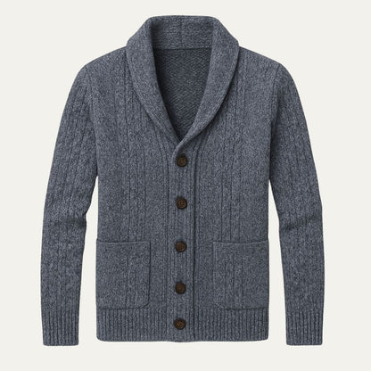 100 % Kaschmir-Strickjacke für Herren – Premium-Strick – Knopfleiste – Lockere Passform