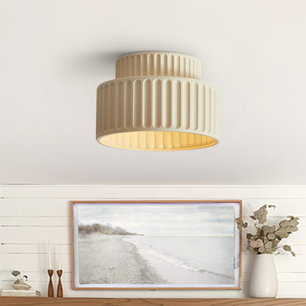 Nordycka Lampa Sufitowa z Ceramiki w Kremowym Kolorze