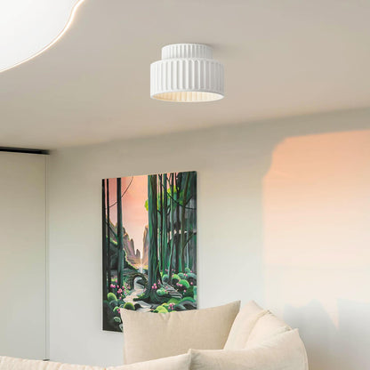 Nordycka Lampa Sufitowa z Ceramiki w Kremowym Kolorze